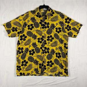 Pittsburgh Pirates Hawaiian Shirt Size AXL Yellow Black Pineapple